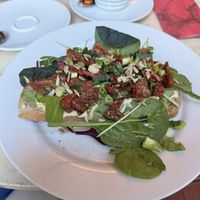 Bread with hummuss  at Kaffeehaus Riquet in Leipzig