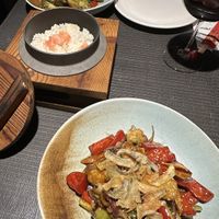 Mixed veg tofu and broccoli dishes with plain rice   at Quick China in Nevsehir