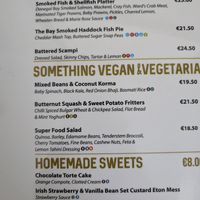 Menu at JC's Bar Downings in Donegal