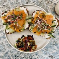 Sandwich mit veganem Lachs   at Café Anoa in Ulm