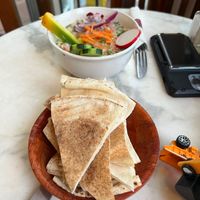Eggplant mtabal  at Andala Coffee House in Cambridge