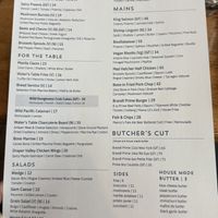 Menú  at Water's Table in Renton