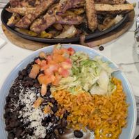 Vegan Chicken Fajitas. Choice of corn or flour tortillas. Only gave 3 tortillas for such a large amount of food. at Casa Mexico in Orlando