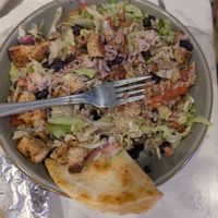 Vegan Chicken Rice Bowl. Came with two pieces of a quesadilla. at Casa Mexico in Orlando