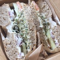 Farm to Bagel. Vegan, but you can add salmon if you wish. The probiotic cashew cream cheese and capers are a delicious pairing. at Juice Ranch in Santa Barbara