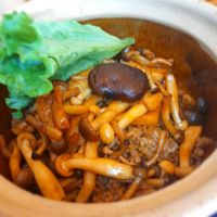 Mushrooms fried rice at Nàng Chay in Ho Chi Minh City