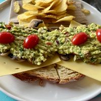 Vegan breakfast plate, served till midafternoon  at Riza in Paros