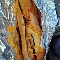 Vegan po boy with all vegan eggs, sausage and cheese. at Comfortland in Astoria