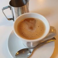 Coffee with oat milk  at Tines Nudelküche in Stralsund