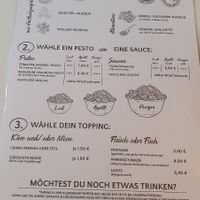 Menu at Tines Nudelküche in Stralsund