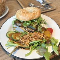 Vegan bagel  at Jat' Cafe in Brussels