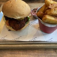 Bhaji burger  at Dylan's in Conwy