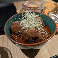 Eggplant albondigas at MEZZE in Granada