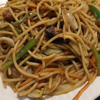 Stir fry spaghetti at Secret Garden Restaurant and Bar 贡茶 in Belize City