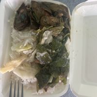 Chinese kale and baby corn in coconut milkk  at Somkid Vegetarian in Krabi