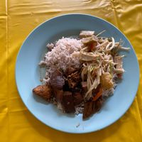 Rice with two toppings  at Somkid Vegetarian in Krabi