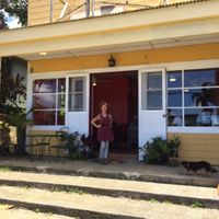 Sweet Potato cafe new location- 2 door to the east. Ruth owner in doorway.  at Sweet Potato Kitchen in Hawi