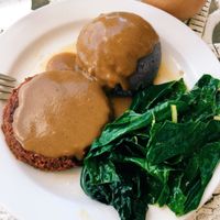 Beet burger plate at Sweet Potato Kitchen in Hawi