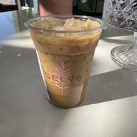 peppermint oat milk latte   at Selva Coffee House in San Diego