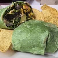 Black bean vegan veggie wrap at Healthy Kitchen 33 & Baba Hhokry in Florida City