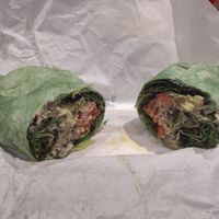 My hummus falafel wrap at Healthy Kitchen 33 & Baba Hhokry in Florida City