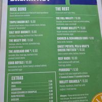 Breakfast menu at Taylor & Clay in Belfast