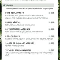 Vegan dishes on the menu (06/2026) at La Terrasse in Mapou