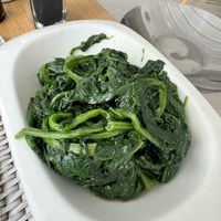 Vegan Sautéed spinach with garlic   at Le Camerelle in Capri