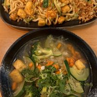 noodle soup & fried udon + tofu (both vegan)  at Bao Bite Noodle Bar in Reykjavik