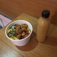 Tofu salad and juicee  at Tummy Bowl in Ipoh