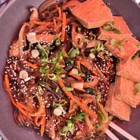 Japchae - was very good with glass noodles   at Bebap in Rochester