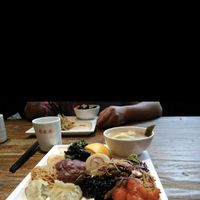 baozi, veggies, soup  at Vegetarian Restaurant - 素食堂 解放路店 in Hangzhou