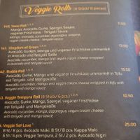 Vegan special rolls and vegan sushi menu at Choa Restaurant in Heidelberg