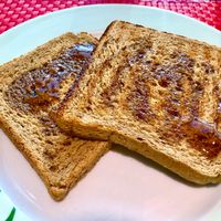 Toast with maple syrup  at Red Diamond in Dubai