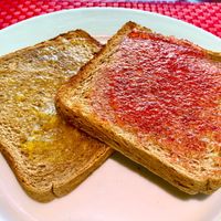 Toast and preserves at Red Diamond in Dubai