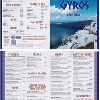 Vegan options on menu at Taste of Gyros - Green Lanes in North London