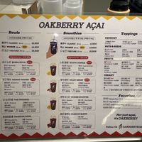 Menu   at Oakberry in Seoul