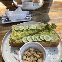 Avo toast with tofu   at Roots 'n' Beans in Kandy