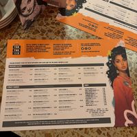 The menu at Tuk Tuk - Southside in Edinburgh