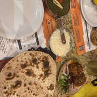 Saag tofu, steamed rice, tandoori roti and beetroot bhaji  at Tuk Tuk - Southside in Edinburgh