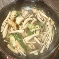 Udon soup with mushrooms 😋   at Vegan Cafe in Kyoto