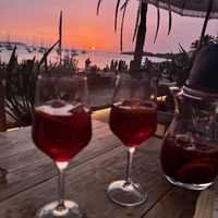 Amazing sunset view and tinto de verano  at Golden Buddha in Ibiza