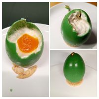 NEW - green Easter egg Coconut - Apricot filling. Recommendable! at Chez Fritz in Vienna