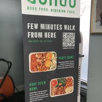 The food truck did not open today, so the people who work inside the embassy told us that there’s also this Nigerian restaurant can try, but I called their moi moi is not vegan  at DF Nigerian Food Truck in New York City