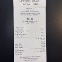 Receipt  at The Sanctuary - PBerg in Berlin