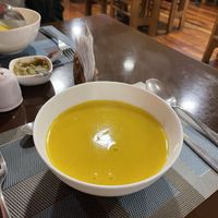 Pumpkin soup starter  at Sabor Cochabambino in Potosi