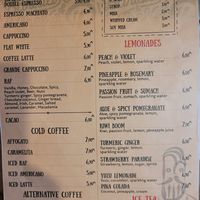 Menu at Barista&Chef in Baku