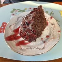 Chocolate & red fruit cake  at Vegan Chouke in Brussels