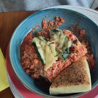 Lasagna at Vegan Chouke in Brussels