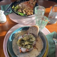 Quesadilla (top) & Lasagna (bottom)  at Vegan Chouke in Brussels